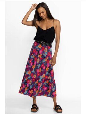 Johnny Was Merida Floral Tiered Midi Skirt NWT Size Small